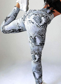 Snake Print Training Workout Yoga Pants-JustFittoo