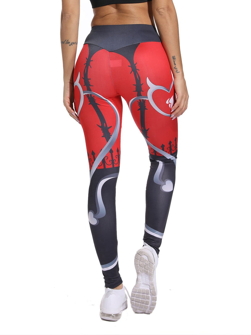 Fitness Tummy Control Floral Print Leggings-JustFittoo
