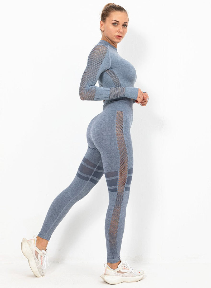 Women Long Sleeve Fitness Top and Legging-JustFittoo