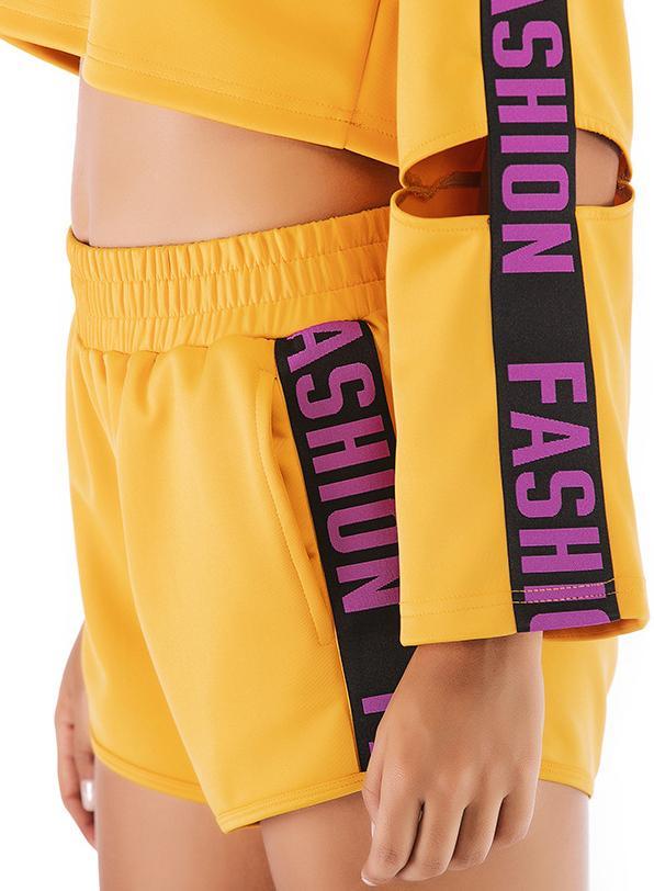 Yellow Women Summer Casual Short