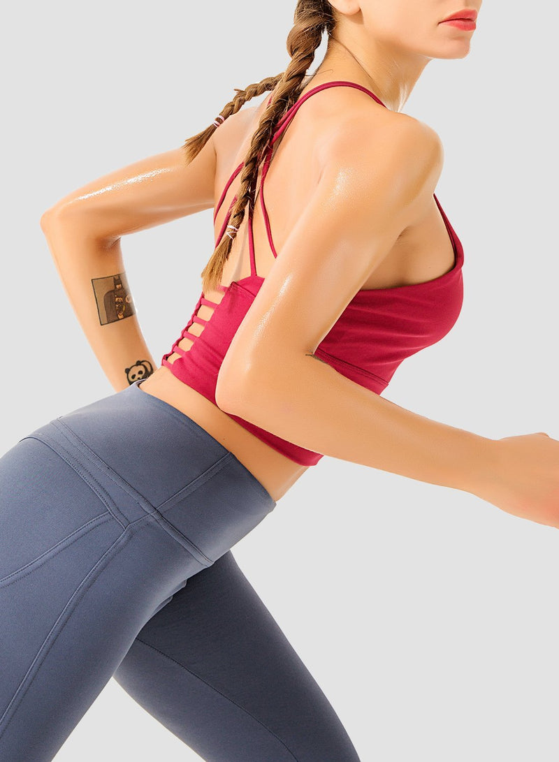 Spaghetti Strap Low-intensity Sports Bra