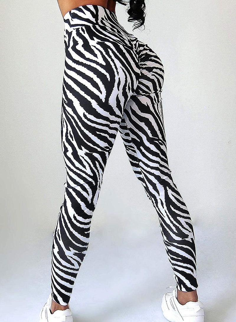 Zebra Print Training Workout Yoga Pants-JustFittoo