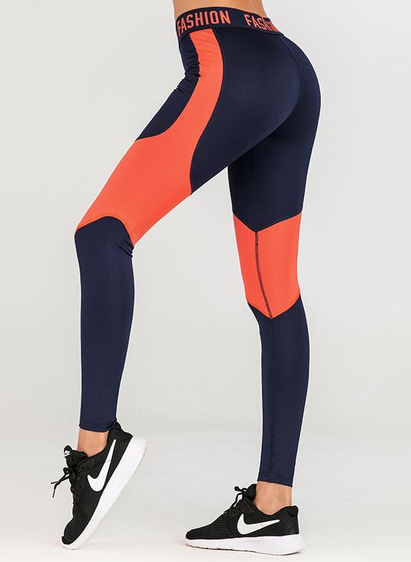 High Waist Women Contrast Color Sport Running Legging-JustFittoo