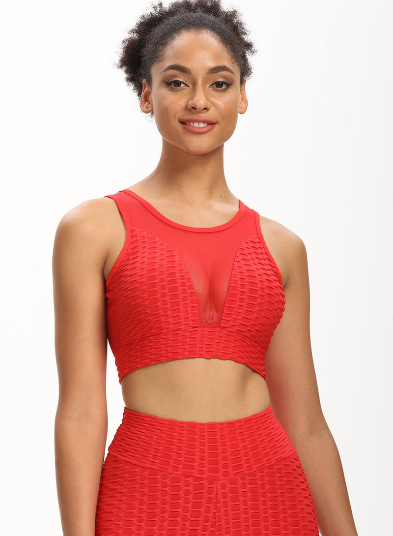 Sexy Mesh Split Jonit Women Fitness Sports Bra