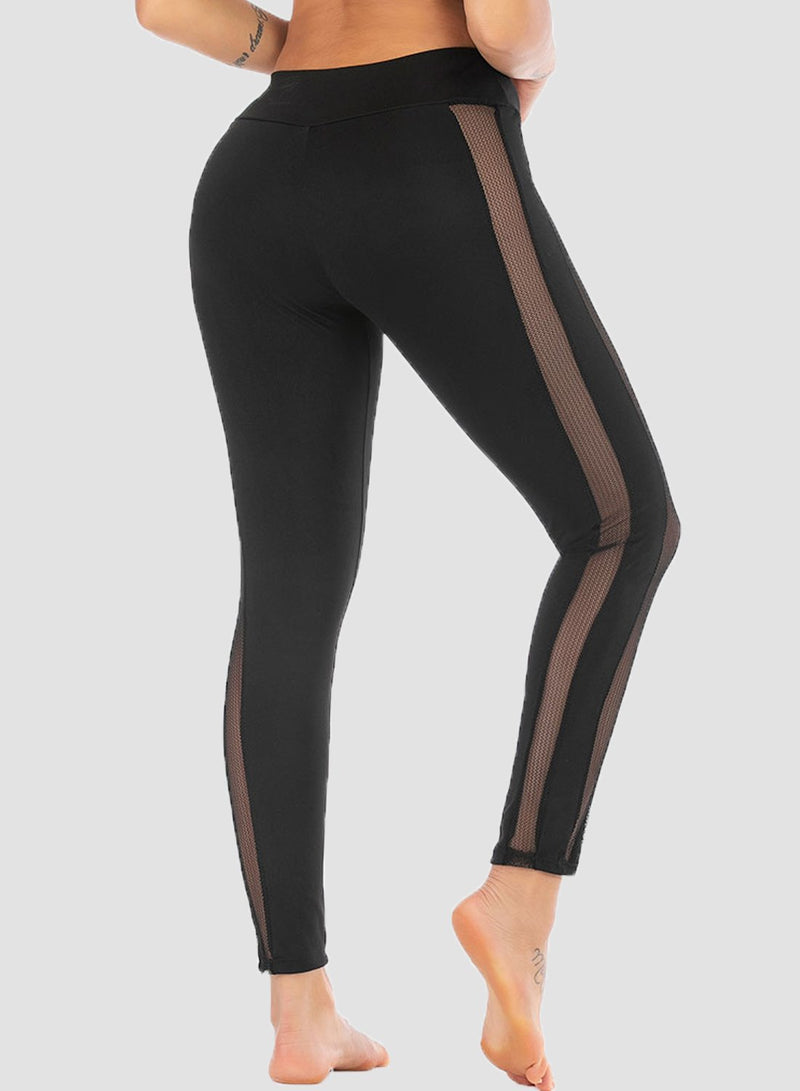 Women Mesh Joint Design Top and Legging Sets-JustFittoo