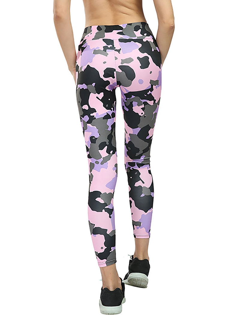 Camouflage Print Women Yoga Sport Leggings-JustFittoo