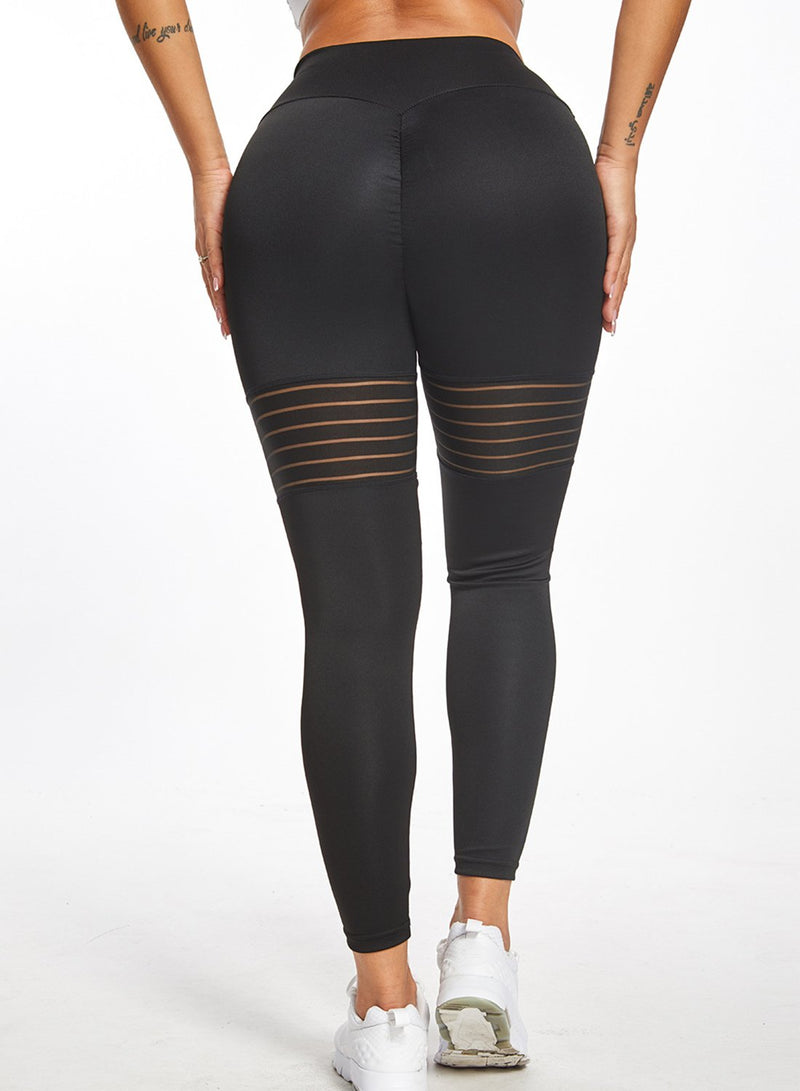 High Waist Mesh Split Sports Leggings-JustFittoo