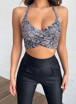 Backless Snake Print Top