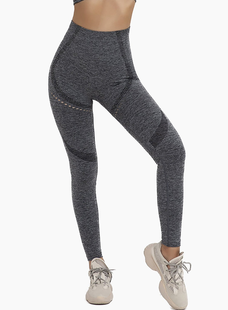 Solid Hollow Out Design Running Fitness Leggings-JustFittoo