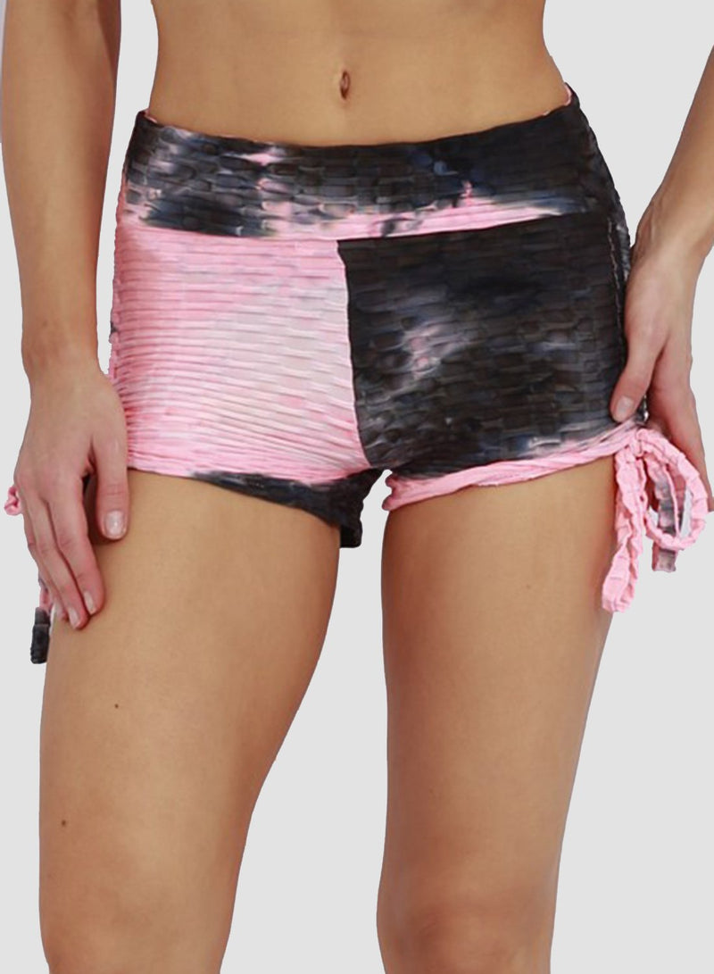 Textured Tie-dyed Push Up Shorts