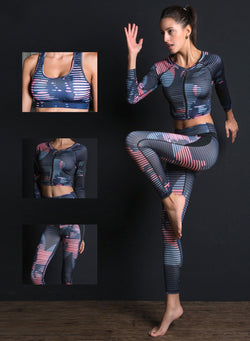 Hot Sale Women Sport 3 PCS Gym Work Top Bra and Legging-JustFittoo
