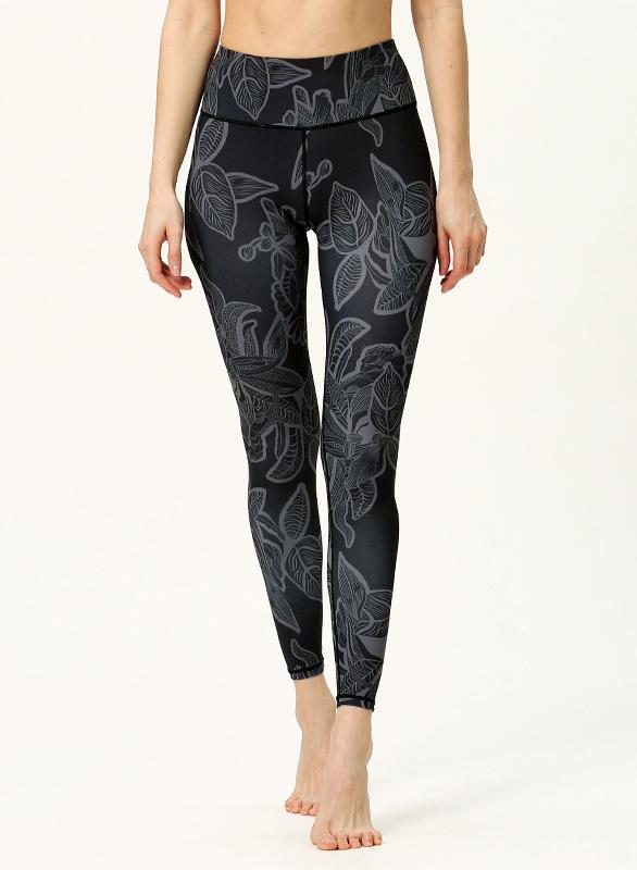 Black Print Summer Women Sports Legging-JustFittoo