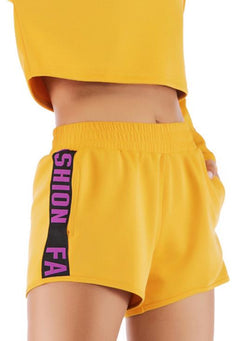 Yellow Women Summer Casual Short