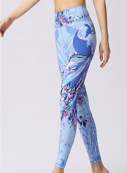 Special Butterfly Peacock Natural Print Women Sports Leggings