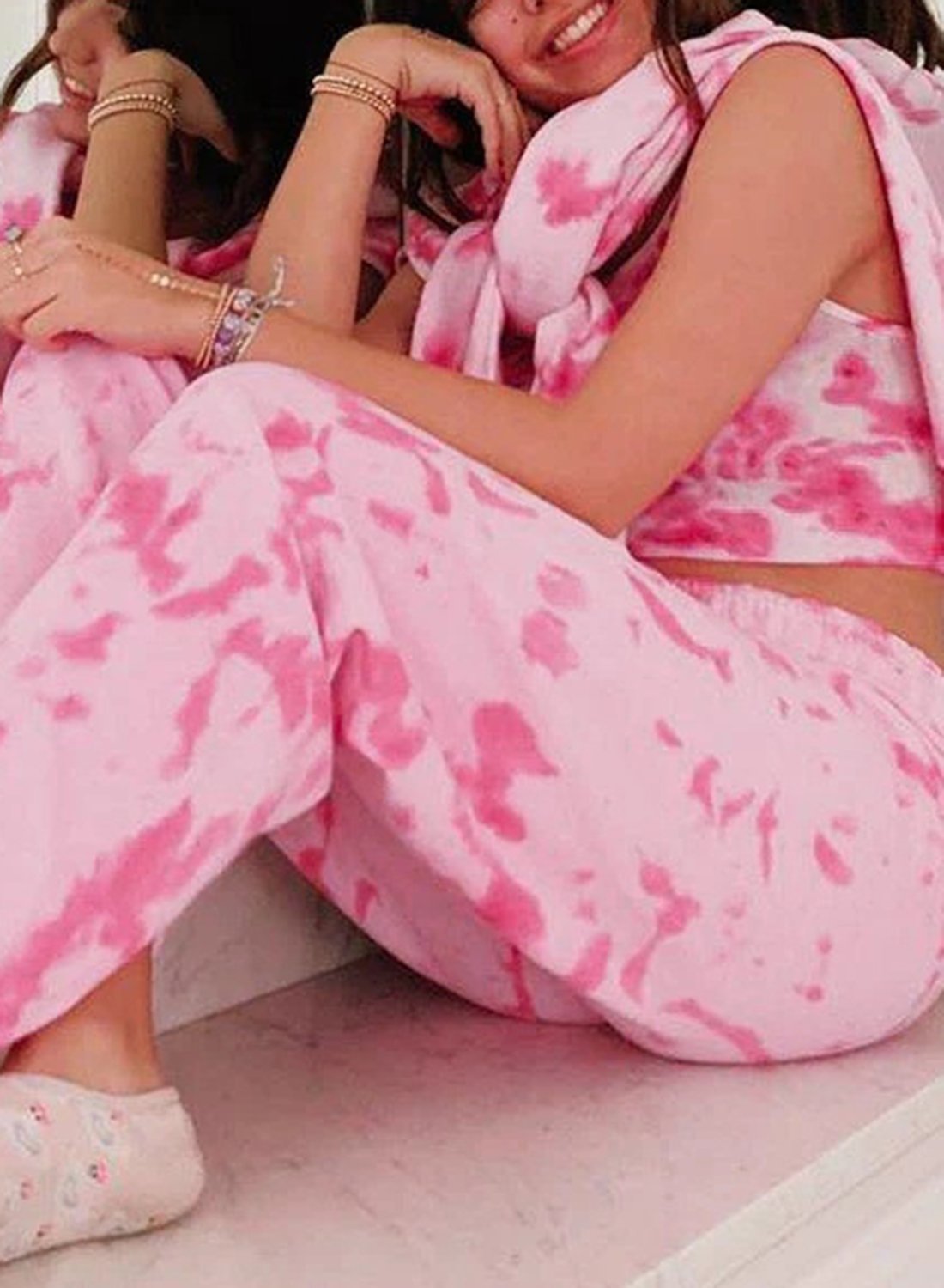 Tie-dyed Soft Breathable Crop Top and Pants