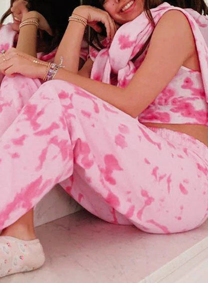Tie-dyed Soft Breathable Crop Top and Pants