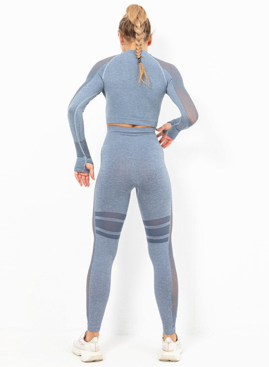 Women Long Sleeve Fitness Top and Legging-JustFittoo