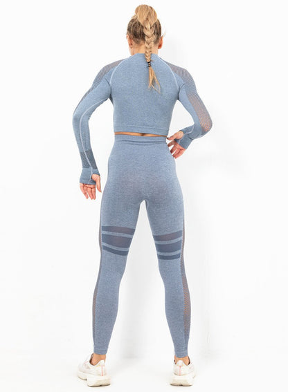Women Long Sleeve Fitness Top and Legging-JustFittoo