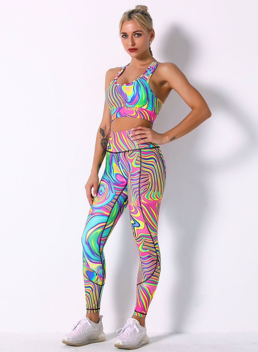Breathable Print Women 2PCS Sport Bra and Legging-JustFittoo