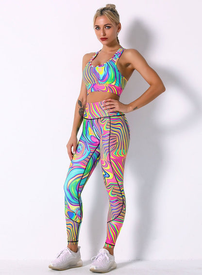 Breathable Print Women 2PCS Sport Bra and Legging-JustFittoo