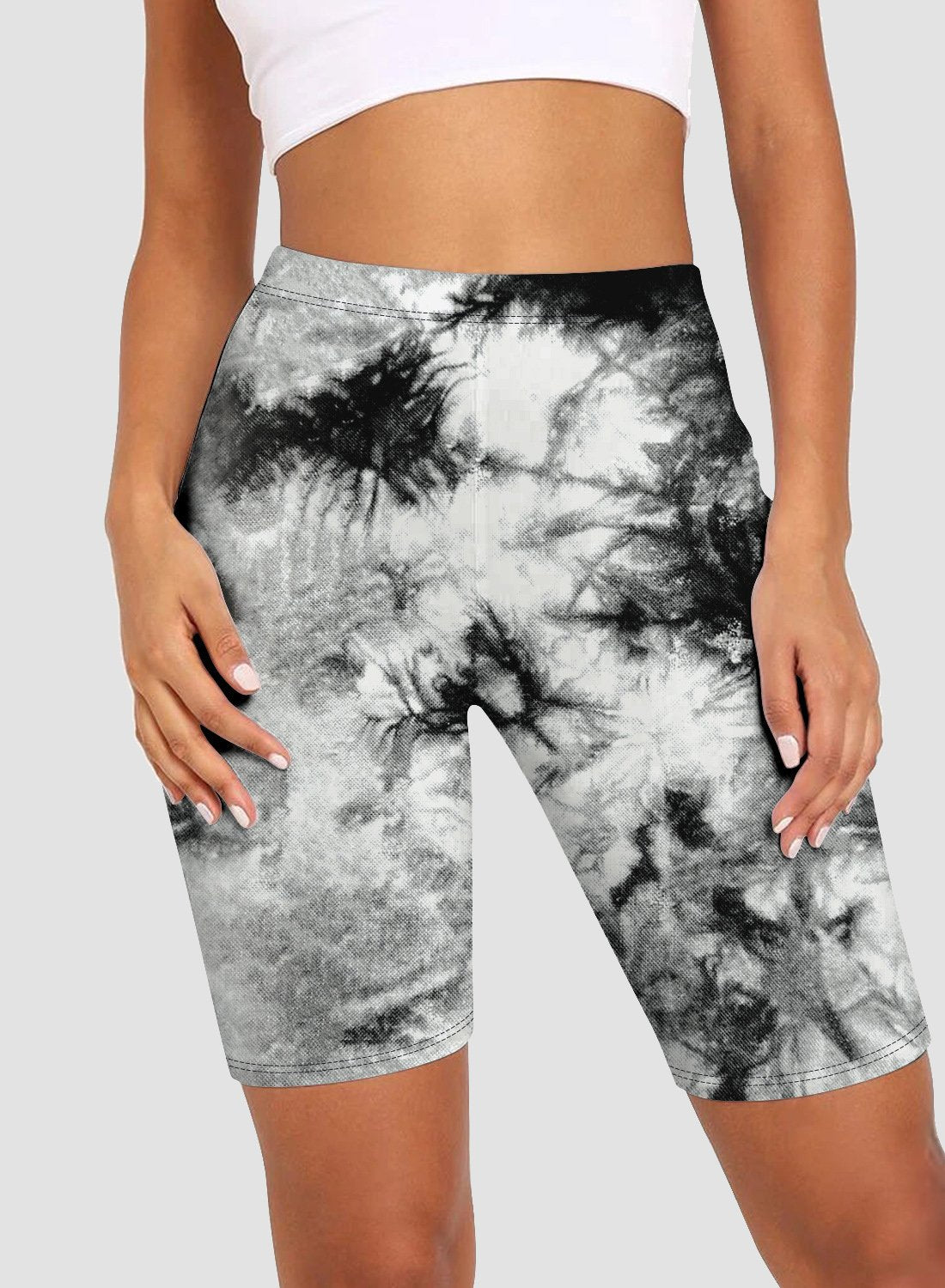 Women Fashion Style Tie Dyed Bike Shorts