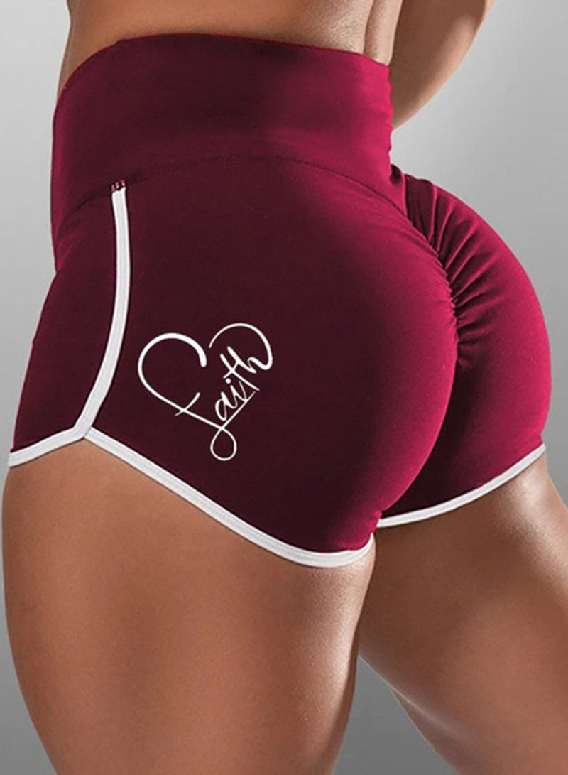 Scrunch Booty Letters Breathable Shorts