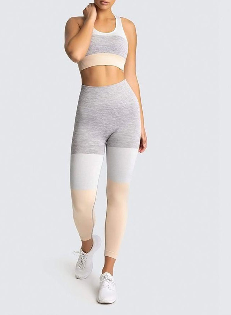 Three-tone Seamless Ultra Soft High Waisted Yoga Leggings-JustFittoo