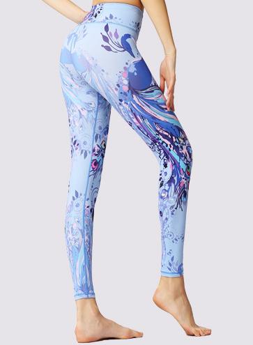Special Butterfly Peacock Natural Print Women Sports Leggings