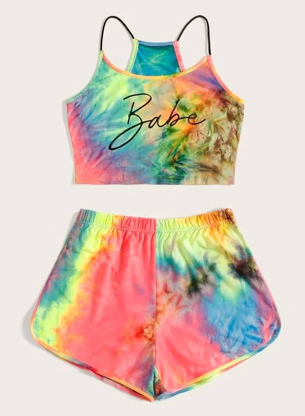Tie-dyed Comfy Vest and Shorts