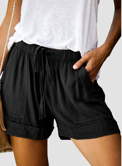 Elastic Waistband Loose Comfy Shorts