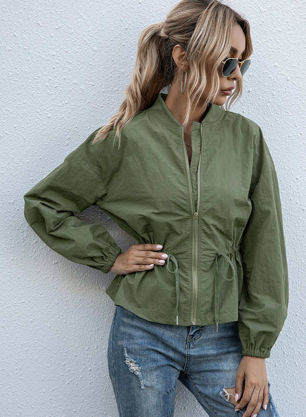 Women Body Shape Waist Tight Casual Coat