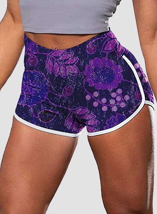 Print Breathable Contrast Color Shorts