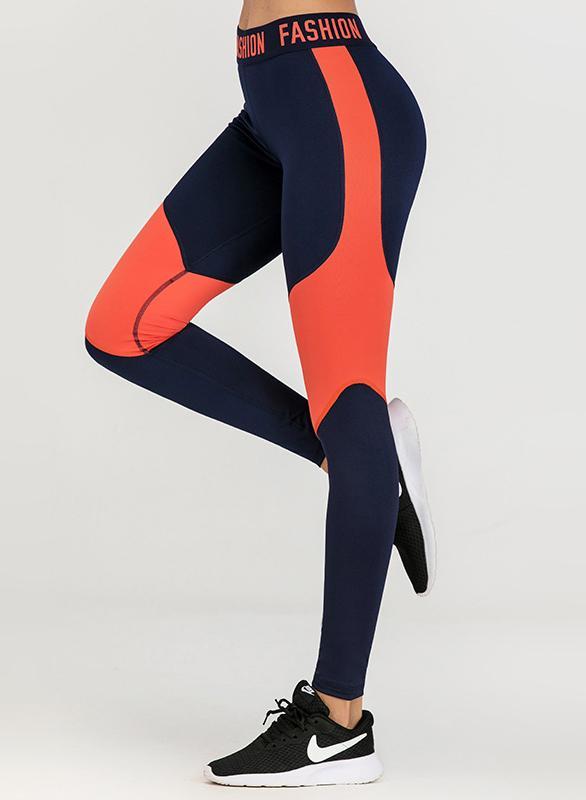 High Waist Women Contrast Color Sport Running Legging-JustFittoo