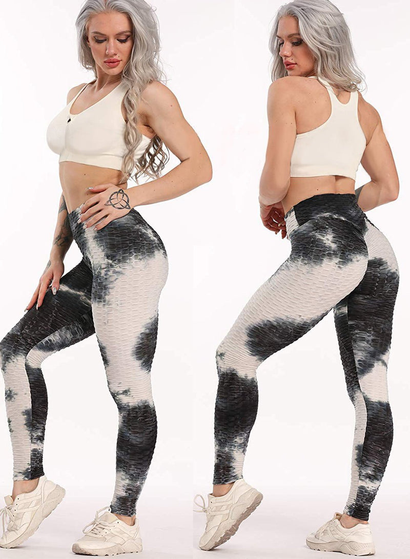 Women's Tie-dyed Textured Leggings-JustFittoo