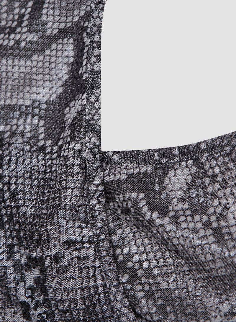 Backless Snake Print Top