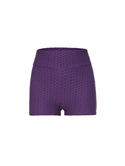 Textured High Elastic Workout Yoga Shorts