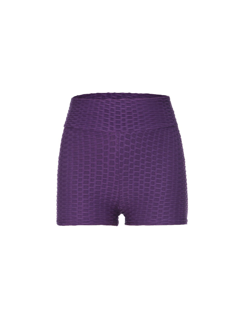 Textured High Elastic Workout Yoga Shorts