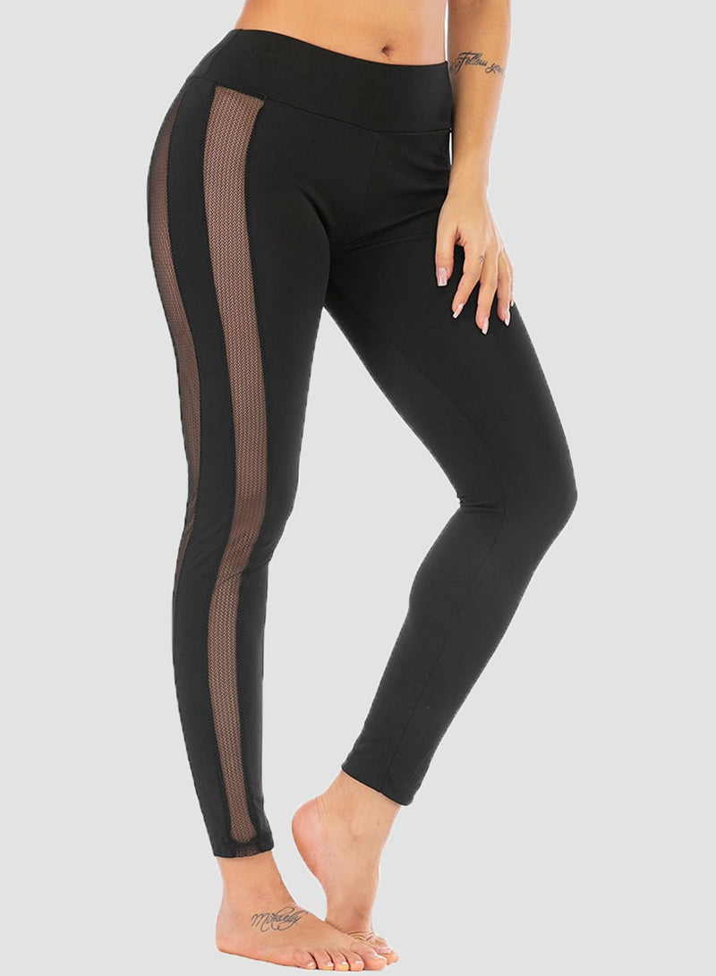 Women Mesh Joint Design Top and Legging Sets-JustFittoo
