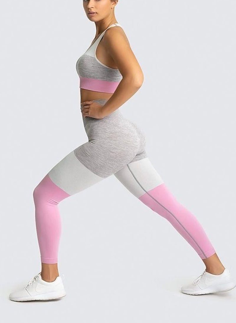 Three-tone Seamless Ultra Soft High Waisted Yoga Leggings-JustFittoo