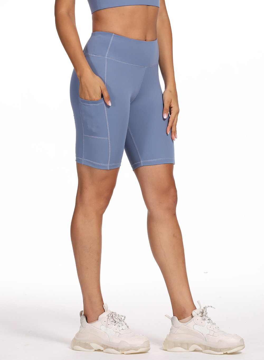 Women Solid Seamless Sports Shorts