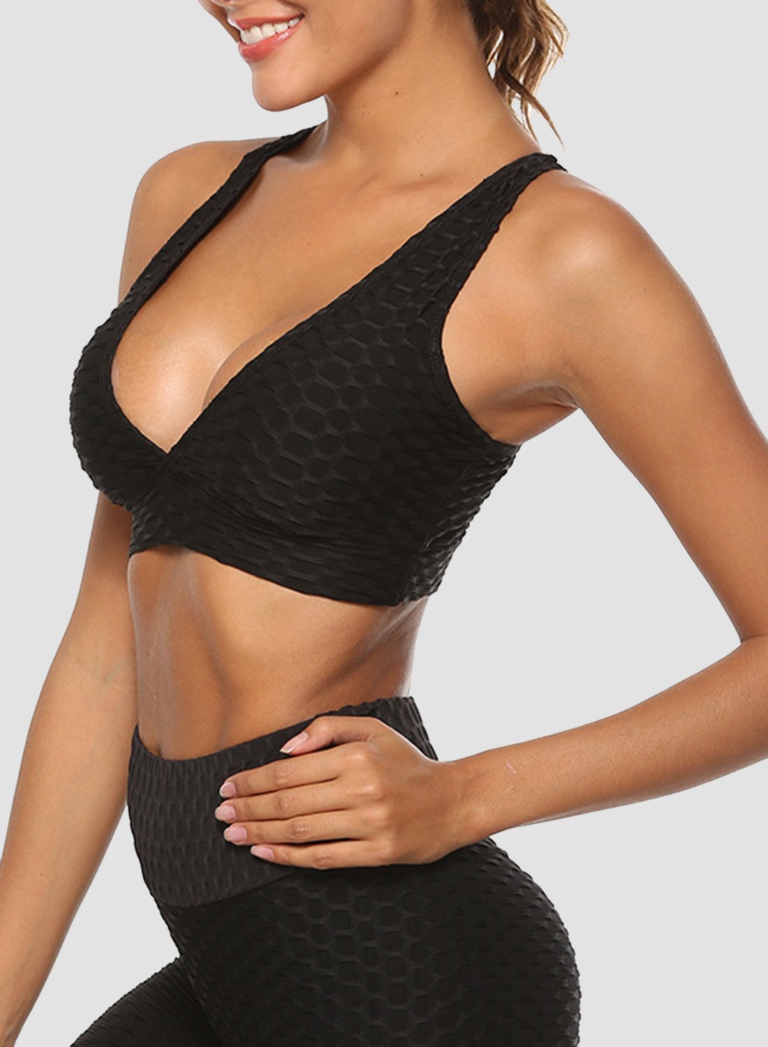 Criss-cross Straps Breathable Textured Top