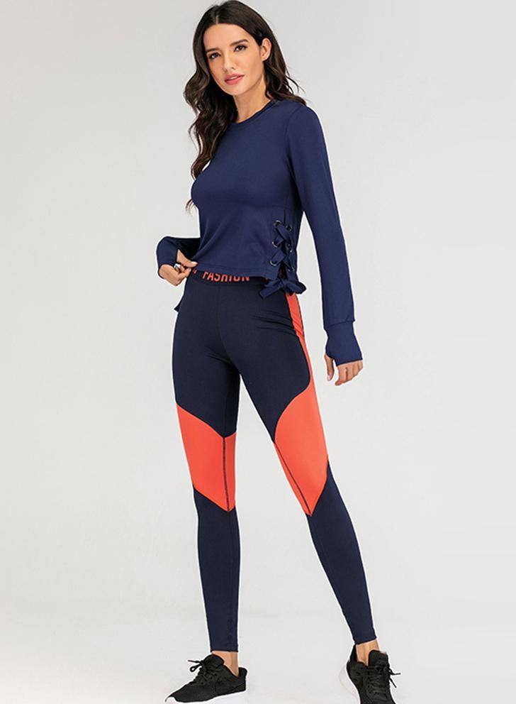 High Quality Long Sleeve Body Shape Women Sport Shirt and Legging-JustFittoo