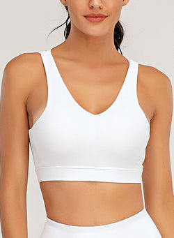 Solid Color Cross Back Women Sport Bra