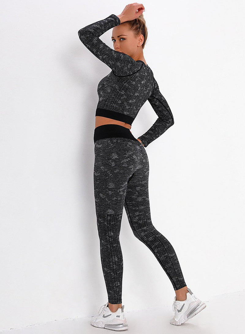 Seamless Sports Bra and Legging Three Pieces Set-JustFittoo