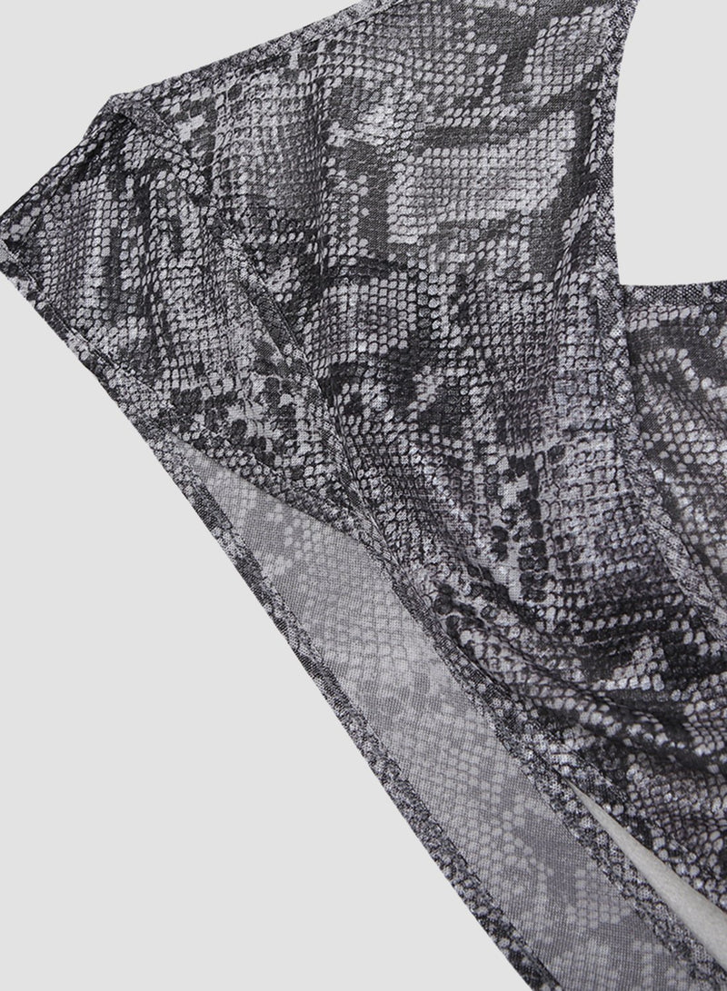 Backless Snake Print Top