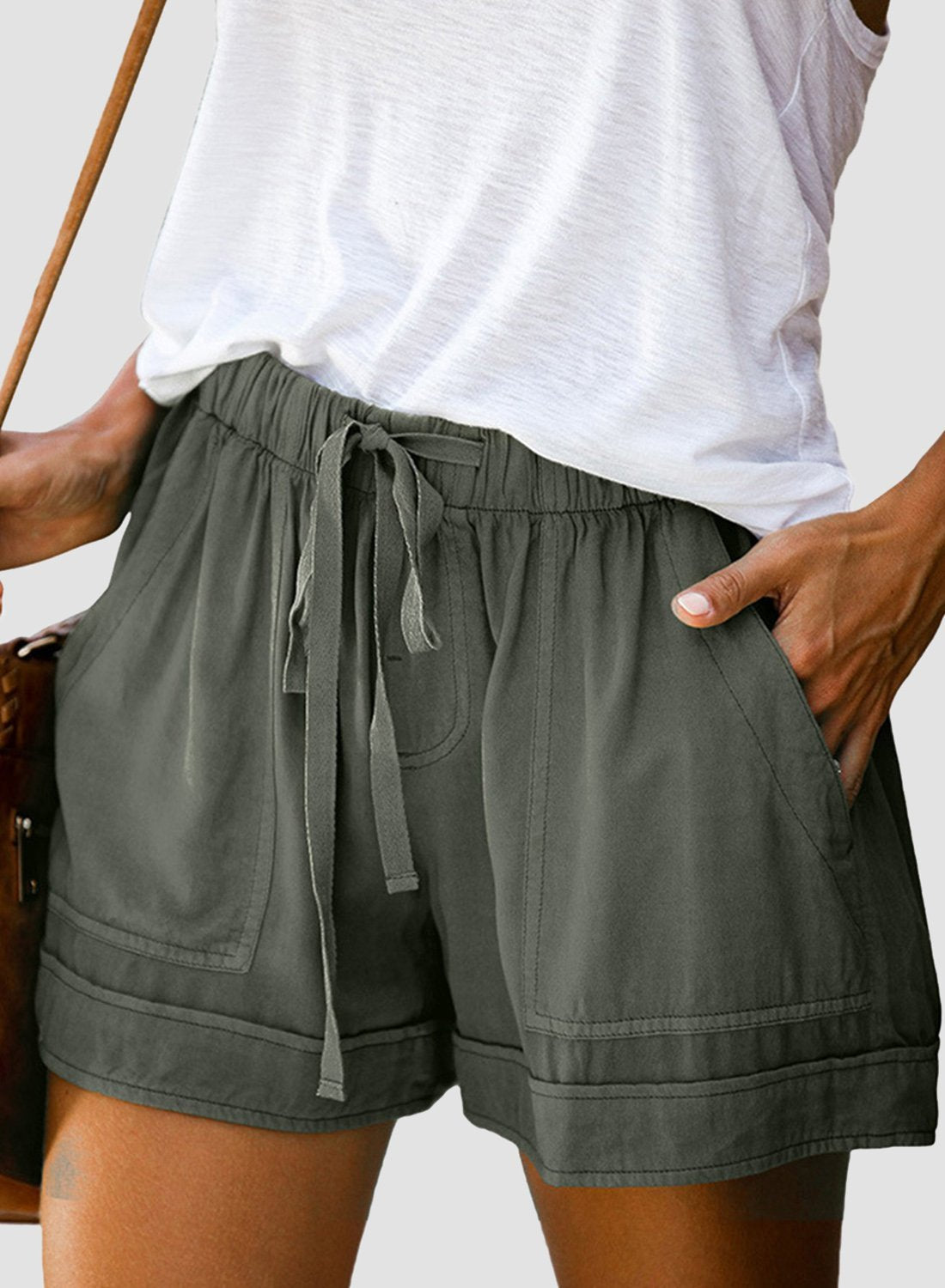 Elastic Waistband Loose Comfy Shorts