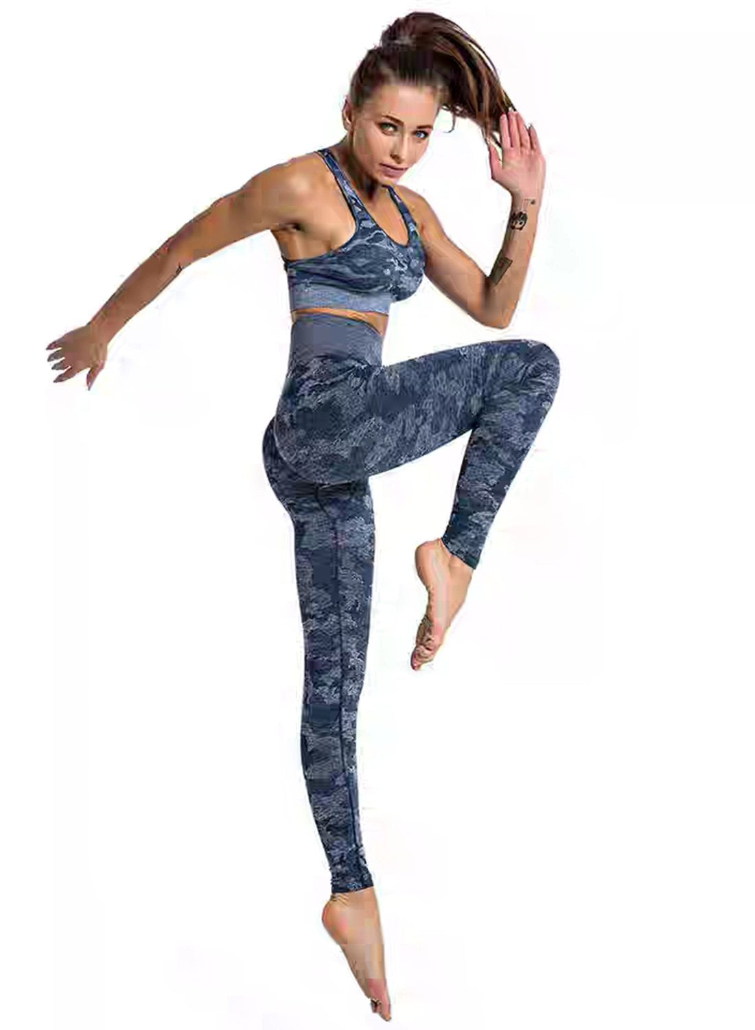 Women's Camouflage Breatheable Soft Workout Yoga Pants-JustFittoo