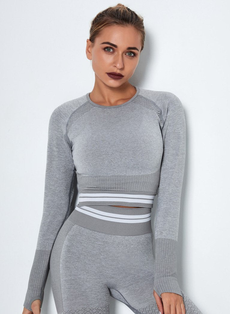 Fittoo Women Gym Vital Seamless Long Sleeve Crop Top