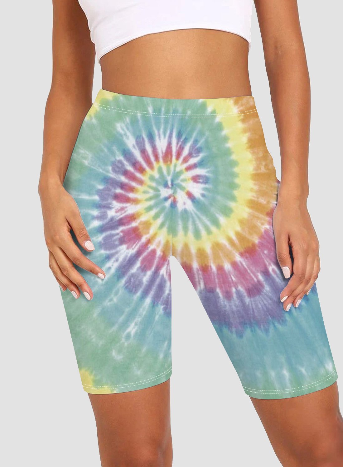 Women Fashion Style Tie Dyed Bike Shorts