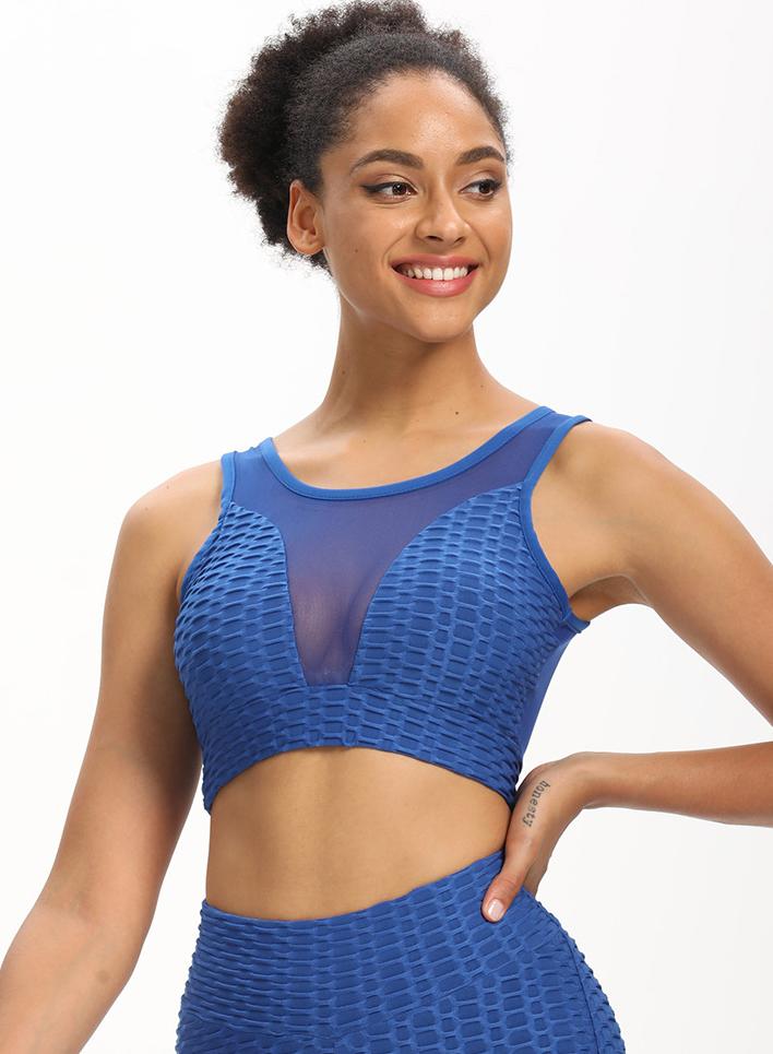 Sexy Mesh Split Jonit Women Fitness Sports Bra